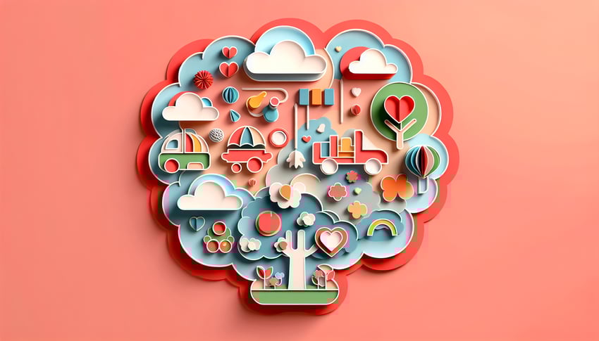 Paper art illustration related to Tell Me About Your Child Form Template by FormCreatorAI