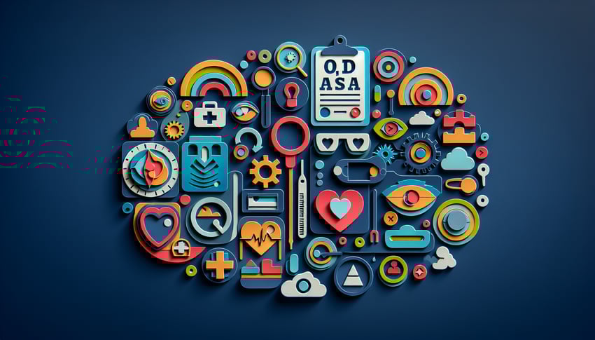 Paper art illustration depicting a clinical assessment form template for FormCreatorAI article