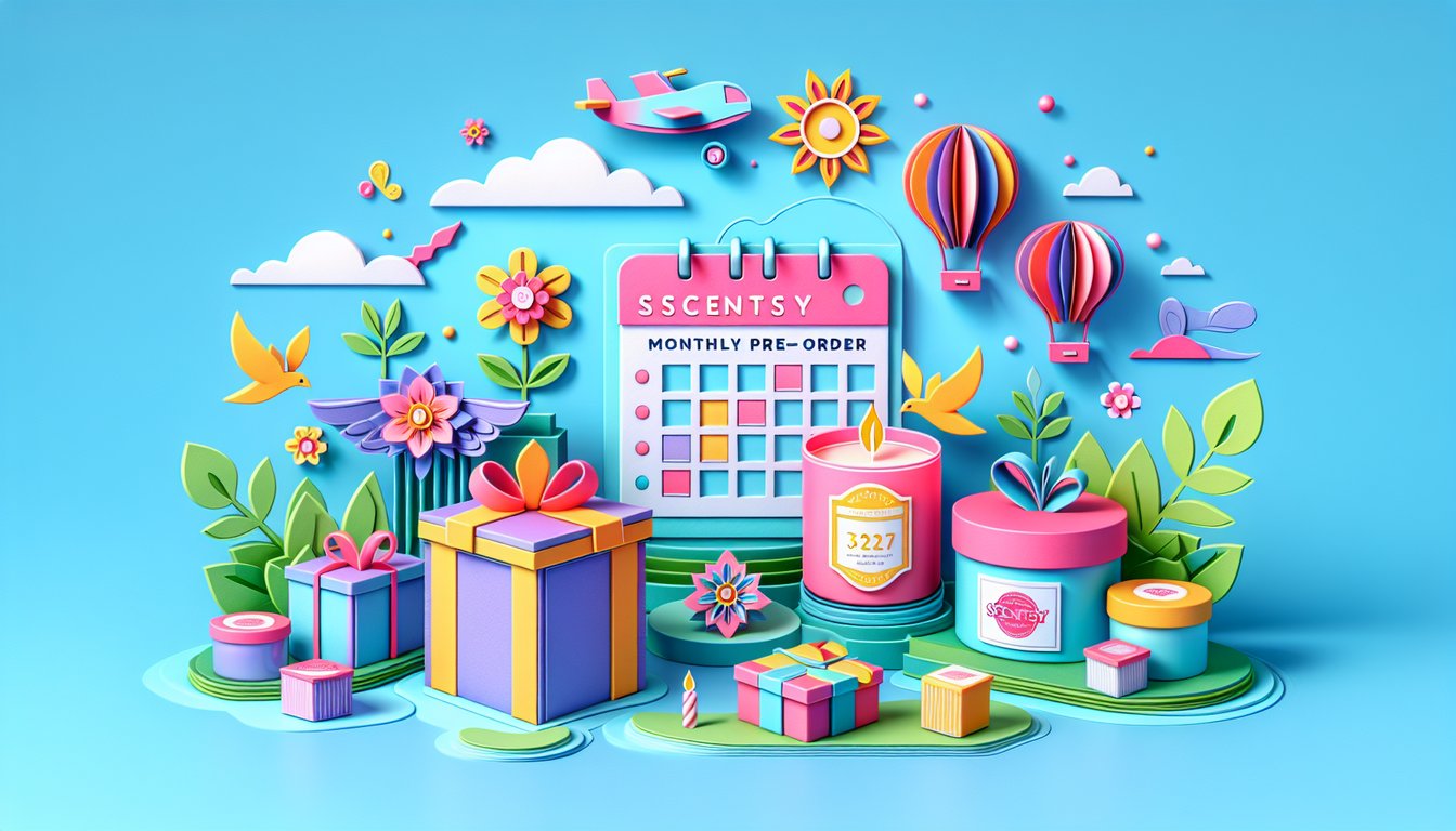 Paper art illustration related to Scentsy Monthly Pre-Order Form Template and FormCreatorAI for article use