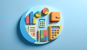 Paper art illustration showcasing an expense report form template for FormCreatorAI article