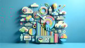 paper art illustration depicting a marketing brief form template design for FormCreatorAI