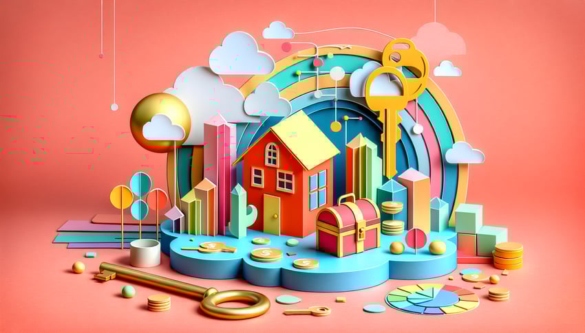 Paper art illustration related to asset declaration form template by FormCreatorAI