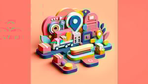 Paper art illustration featuring a transfer request form design and related elements for FormCreatorAI article