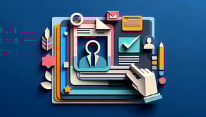 Paper art illustration depicting a worker registration form for FormCreatorAI article