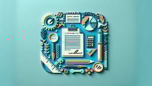 Paper art illustration related to contract change order form template and FormCreatorAI for an informative article