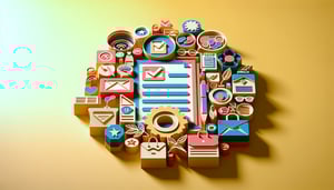 Paper art illustration featuring a contract and influencer elements for a template article on FormCreatorAI