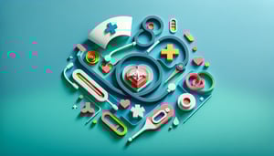 Paper art illustration depicting a nursing job application form for an article on FormCreatorAI