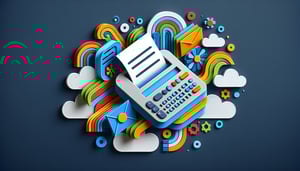 Paper art illustration showcasing a fax request form template for FormCreatorAI article