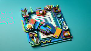 Paper art illustration featuring photography consent form elements for article about Photography Consent Form Template FormCreatorAI