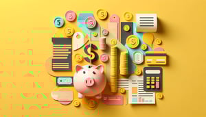 Paper art illustration representing a project expense reimbursement form template for FormCreatorAI article