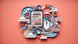 Paper art illustration depicting an online complaint form template for FormCreatorAI article