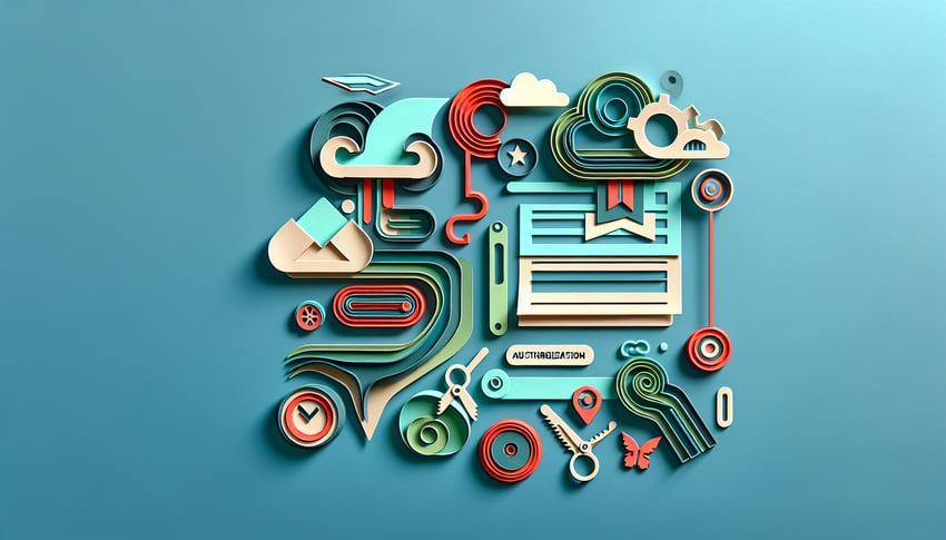 Paper art illustration depicting a transcript release authorization form for FormCreatorAI article