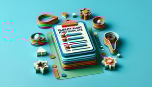 paper art illustration showcasing a quality alert form template for FormCreatorAI article
