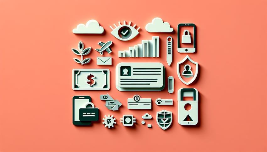 paper art illustration depicting a bank verification form template for FormCreatorAI article