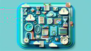 Paper art illustration featuring a simple time sheet form template for FormCreatorAI article