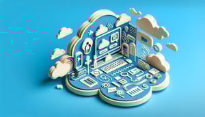 Paper art illustration depicting an online interview questionnaire form template for FormCreatorAI.
