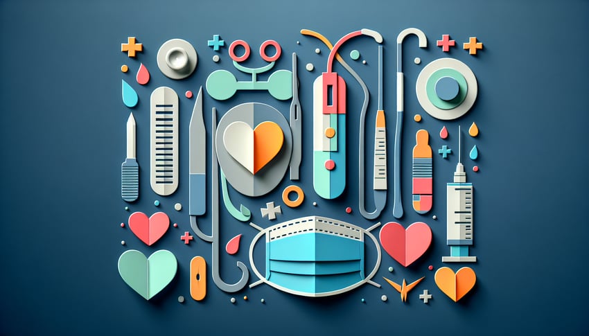 Paper art illustration depicting a surgery clearance form for an article about FormCreatorAI.