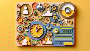 Paper art illustration depicting an employee availability form template for FormCreatorAI article