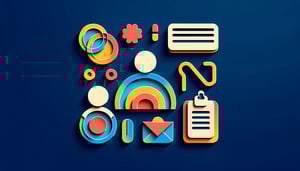 Colorful paper art illustration depicting a visitor log form design for FormCreatorAI article