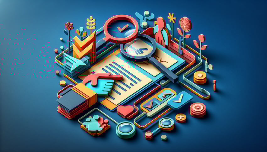 Paper art illustration depicting an employment verification form for an article on FormCreatorAI