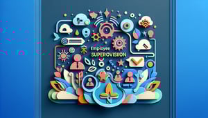 Paper art illustration depicting an employee supervision form template for FormCreatorAI article.