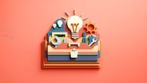 Paper art illustration representing an employee improvement suggestion form template concept