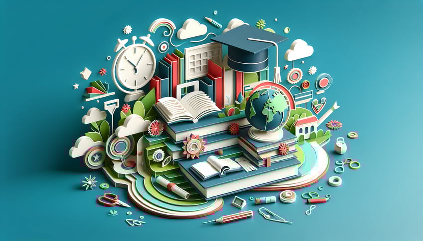 Paper art illustration depicting a student information collection form for FormCreatorAI article.