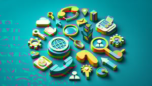 Paper art illustration depicting a business directory form with sections for company name, contact info, and services offered