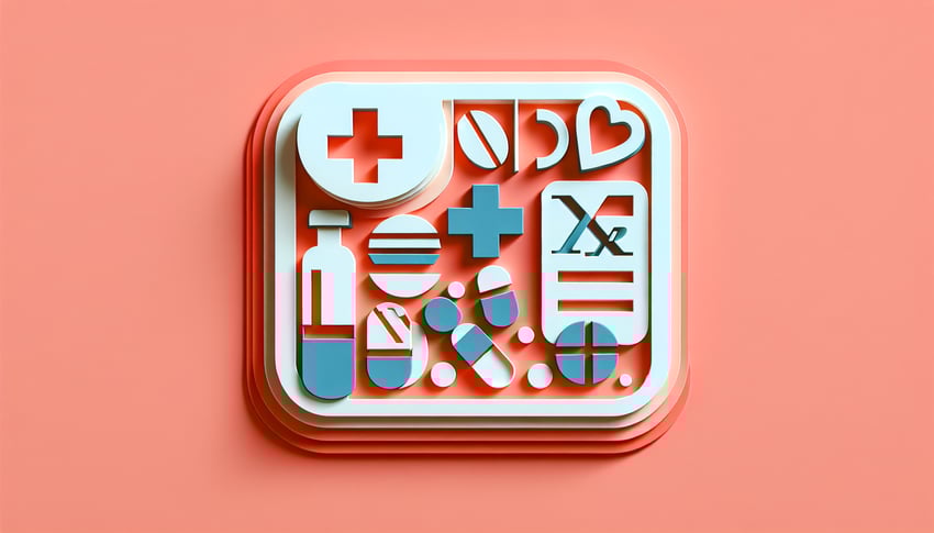 Paper art illustration showcasing a prescription request form for FormCreatorAI article.