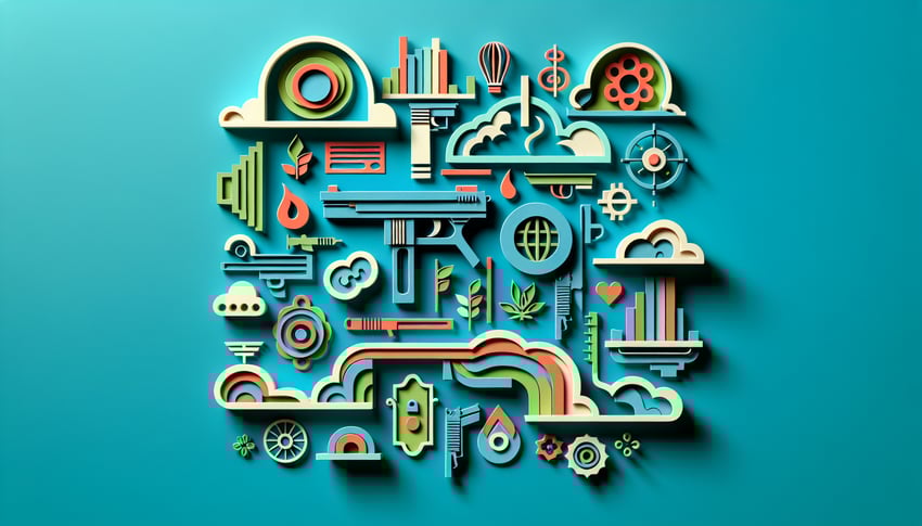 Paper art illustration depicting an application form template for GANG by FormCreatorAI.