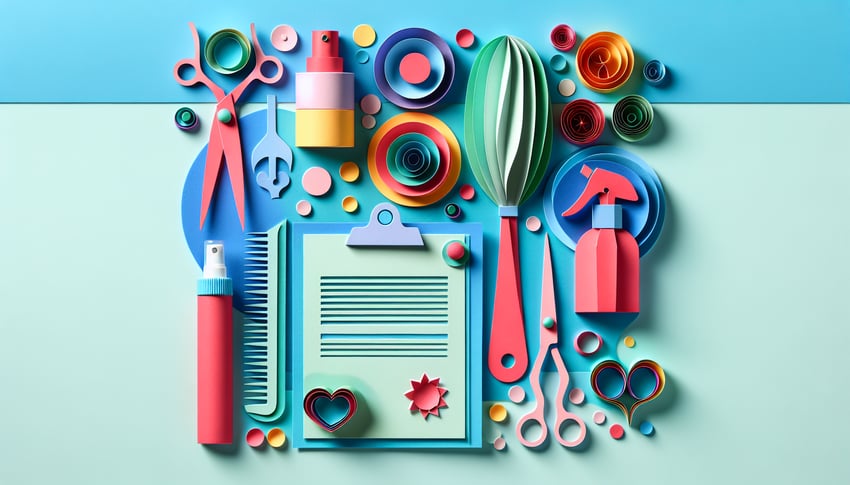 Paper art illustration related to hair stylist waiver form template and its usage in client agreements.