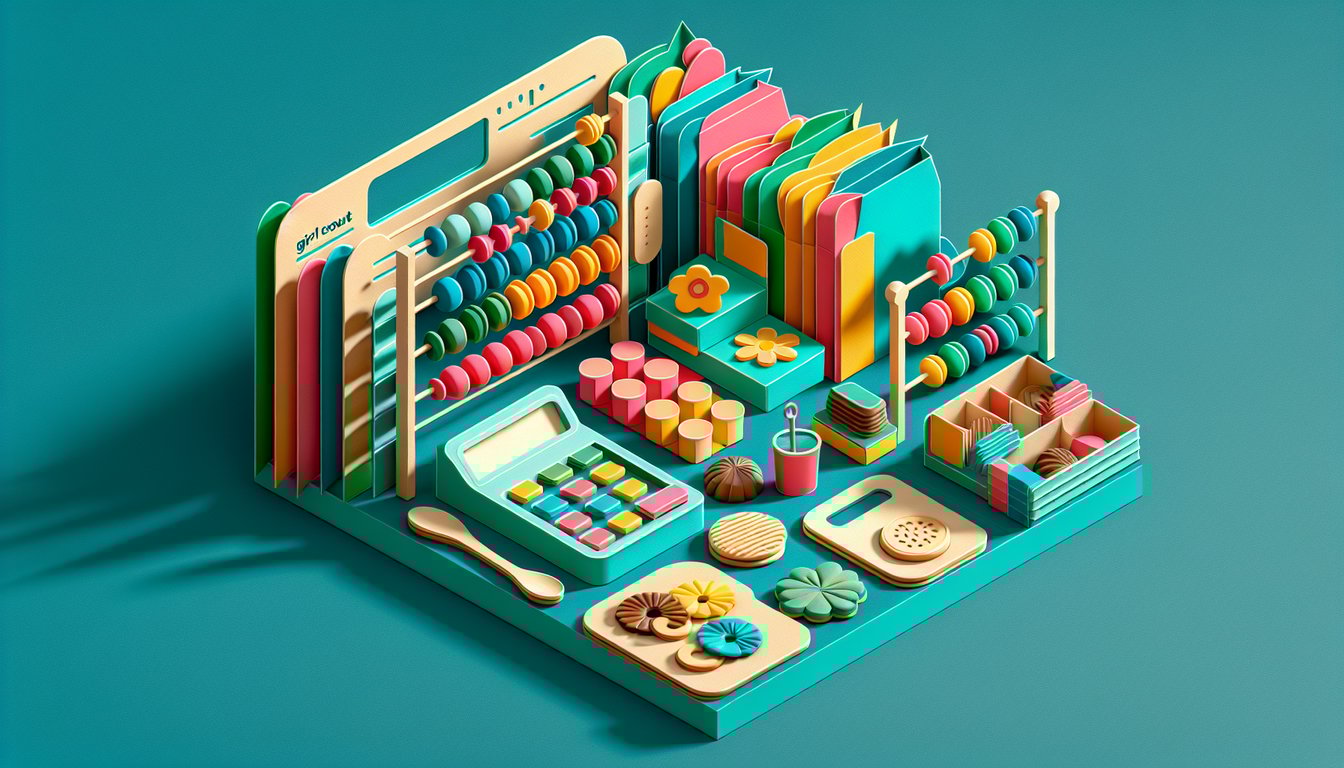Paper art illustration depicting a Girl Scout cookie inventory order form template for FormCreatorAI article