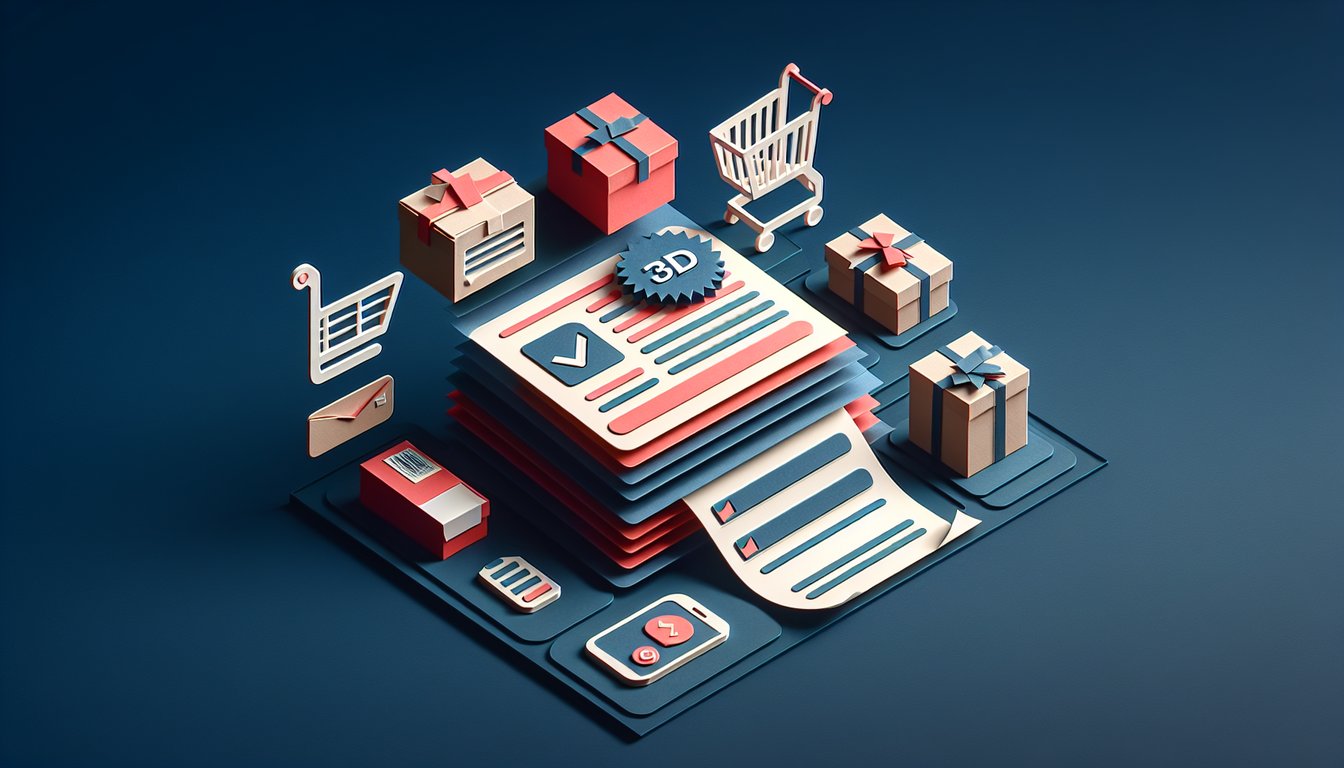 Paper art illustration depicting a product list order template for FormCreatorAI article