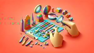 Paper art illustration featuring a material inspection checklist for an article about FormCreatorAI