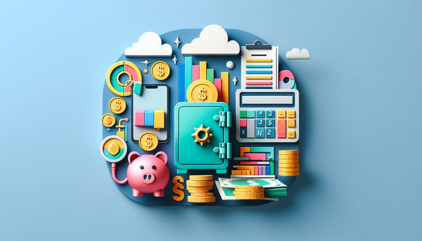 paper art illustration featuring a bank reference form template for FormCreatorAI article