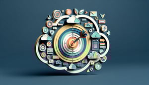 Paper art illustration depicting a target client list form template for FormCreatorAI article