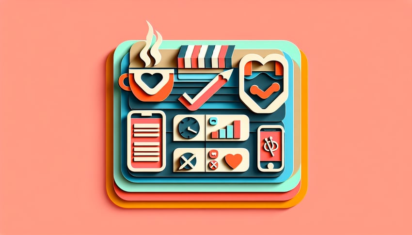 Paper art illustration depicting a daily routine checklist form template for FormCreatorAI article.