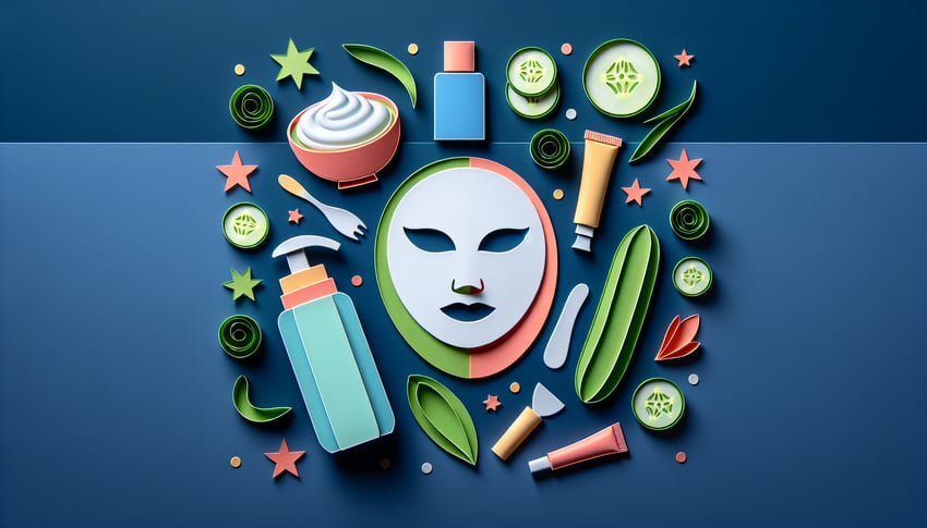 Paper art illustration featuring a skincare facial consent form for an article on FormCreatorAI.