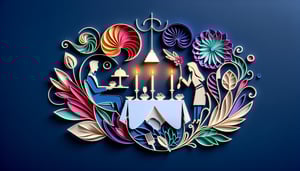 Paper art illustration depicting a restaurant table reservation form template for article on FormCreatorAI