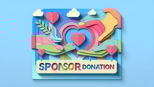 Paper art illustration featuring a sponsor donation form for FormCreatorAI article