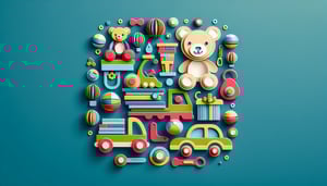 Paper art illustration depicting a festive design for a Toys for Tots application form template