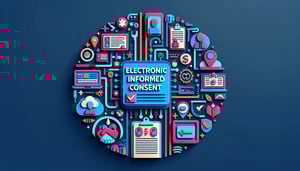 Paper art illustration depicting an electronic informed consent form template for FormCreatorAI article.
