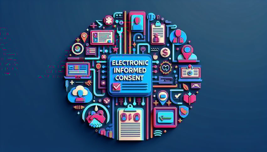 Paper art illustration depicting an electronic informed consent form template for FormCreatorAI article.