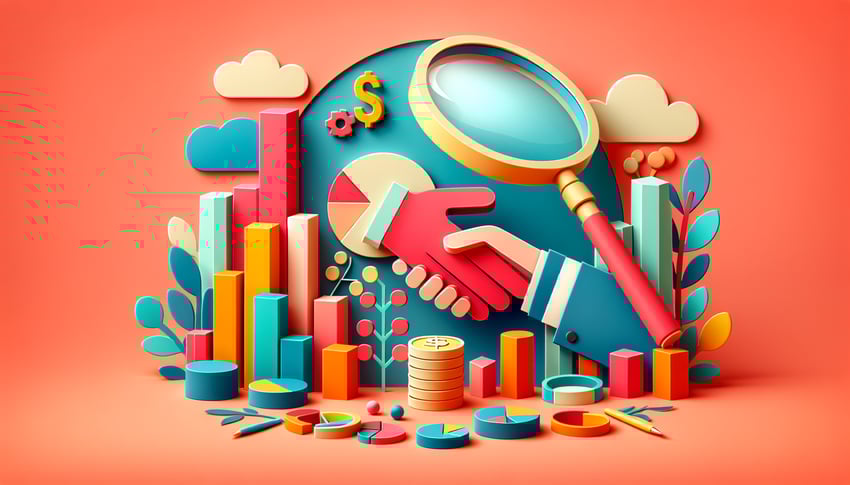 Paper art illustration featuring a business client assessment form template for FormCreatorAI article