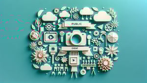 Paper art illustration depicting a contract form related to public event photography for an article on FormCreatorAI