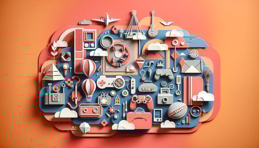 Paper art illustration depicting a role play application form template for FormCreatorAI article