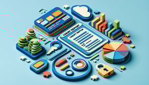 Paper art illustration depicting a credit report request form for FormCreatorAI article.
