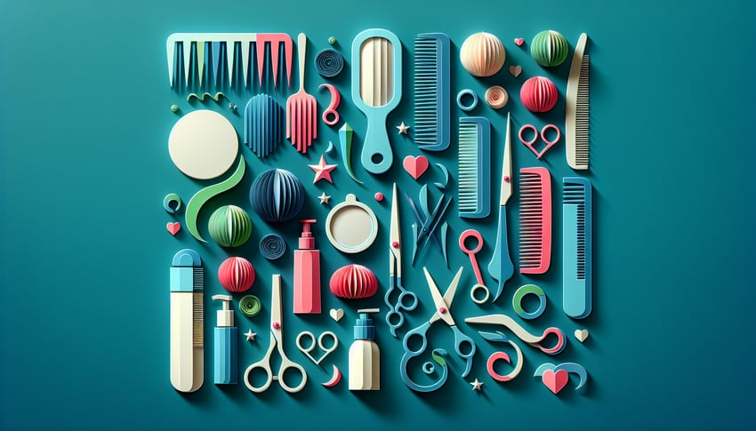 Paper art illustration depicting a grooming release form template with design elements related to FormCreatorAI.