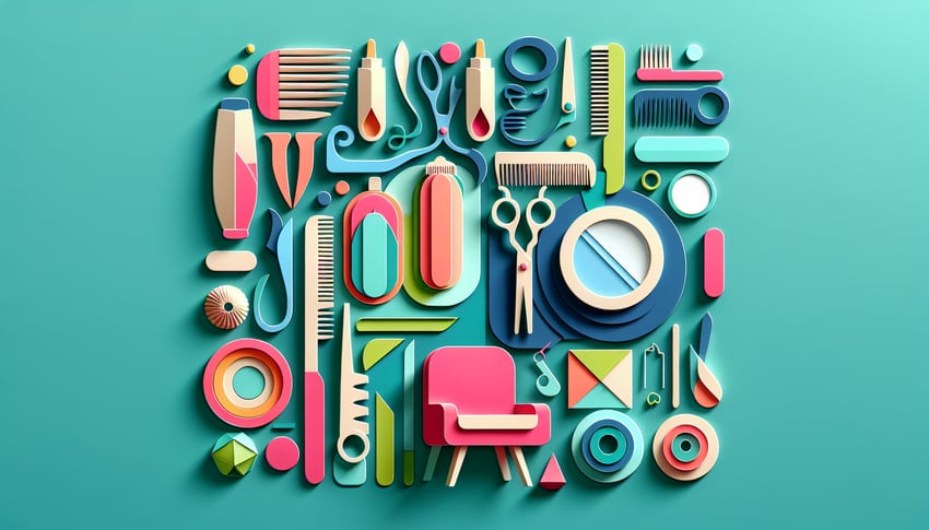 Paper art design featuring a salon application employment form template for FormCreatorAI article.