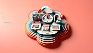 paper art illustration depicting a Zoom meeting form template designed for FormCreatorAI